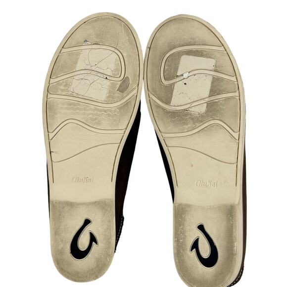 Olukai Holokai Men's Comfort Casual Shoes Size 9.5 Leather Taupe Tan - Picture 6 of 6